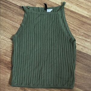 H&M Forest Green Ribbed Tank Top